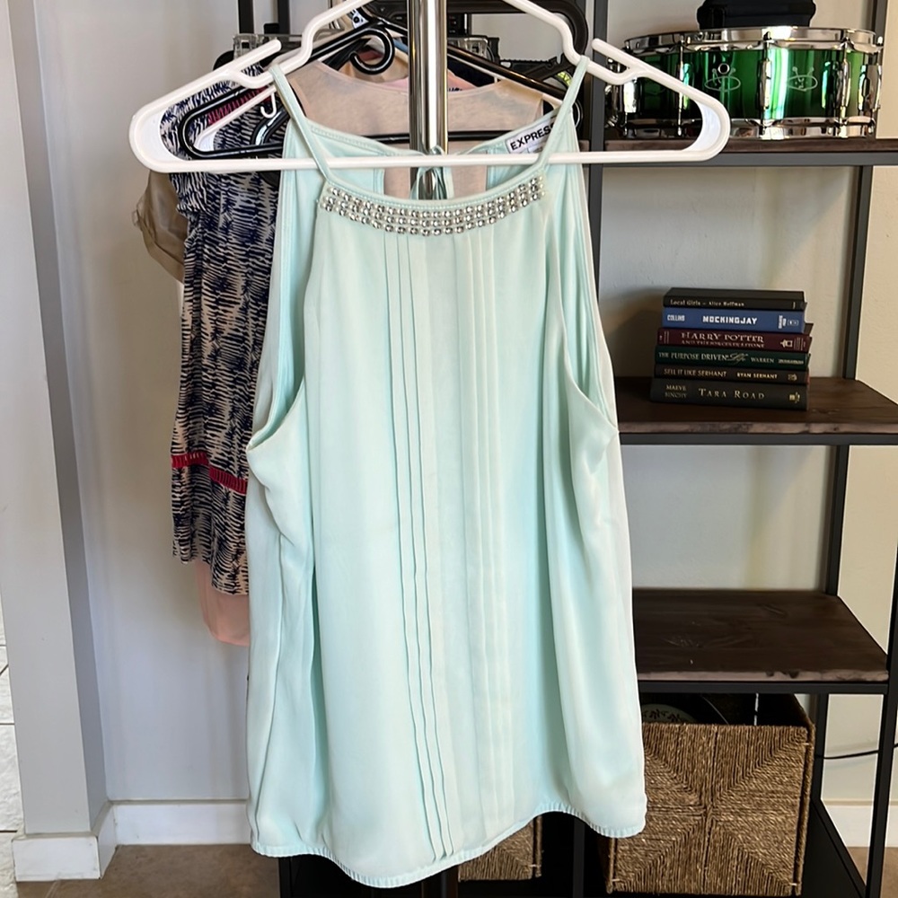 Mint green camisole with beading